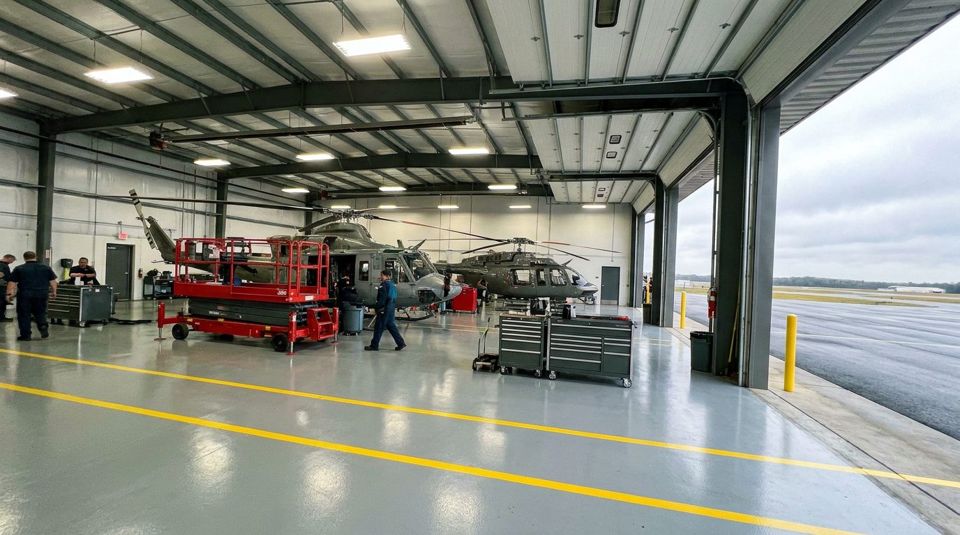 MCSA helicopter maintenance hangar interior